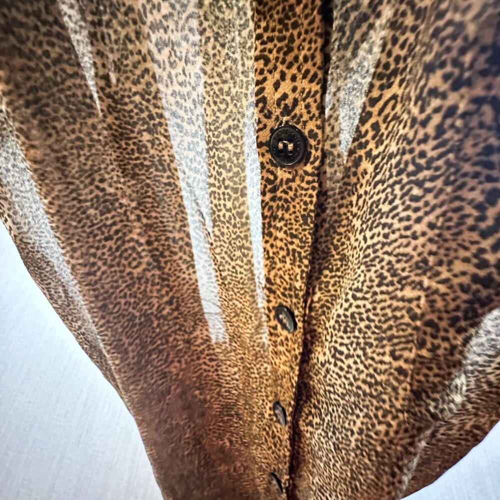 Vintage Guess Los Angeles Leopard Print Button-Up Shirt Y2K Animal Print - SizeM - Picture 8 of 8
